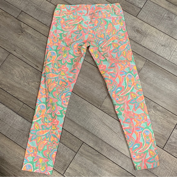 Lilly Pulitzer Worth Skinny Mini Zip Jeans - Sandbar Blue Make a Splash - Picture 2 of 12